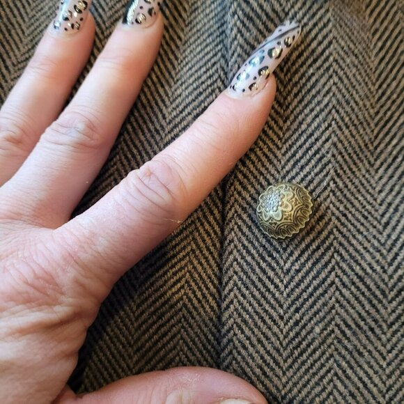 Soft Surroundings Herringbone Blazer W/ Gold Trim size PM - Picture 6 of 7